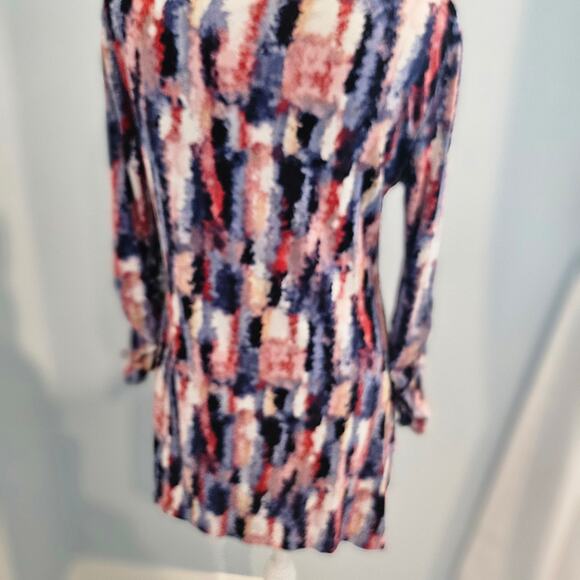 Philosophy Size Sm Abstract Print Asymmetrical Hem Tunic Top Multicolor Stretch - Picture 3 of 9